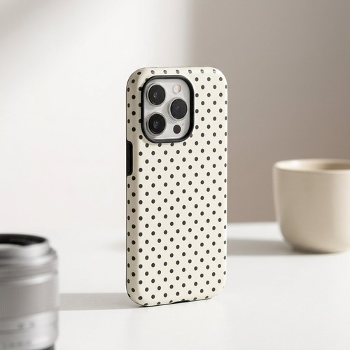 Cute white polka dot - polka, phone