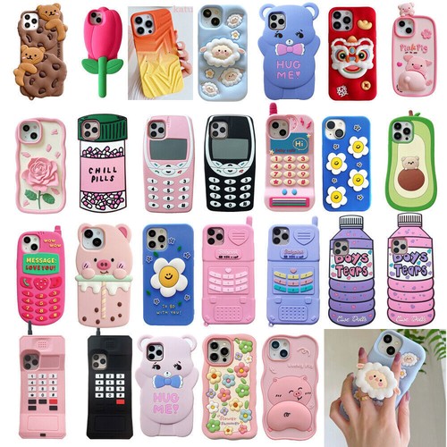 Cute cartoon silicone phone - 3d,
